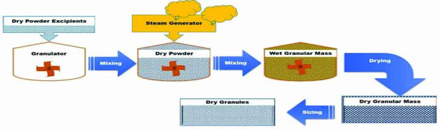 Recent advances in wet granulation technology - Schematic representation of Steam Granulation Technology